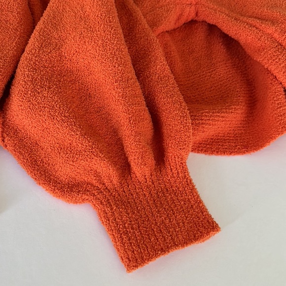 DAVI & DANI || Letters From Home Orange Oversize Cropped Cardigan. Sz. L - Picture 9 of 12